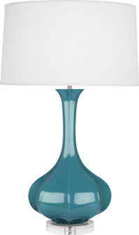 Pike One Light Table Lamp in Steel Blue Glazed Ceramic w/Lucite (165|OB996)