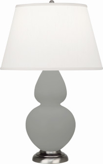 Double Gourd One Light Table Lamp in Matte Smokey Taupe Glazed Ceramic w/Antique Silvered (165|MST59)