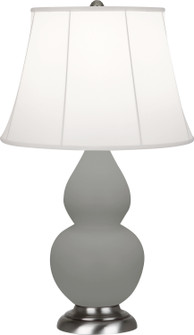 Small Double Gourd One Light Accent Lamp in Matte Smoky Taupe Glazed Ceramic w/Antique Silver (165|MST12)