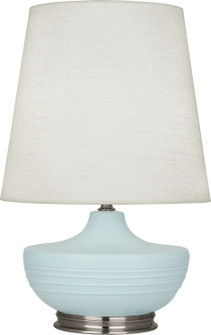 Michael Berman Nolan One Light Table Lamp in Matte Sky Blue Glazed Ceramic w/Dark Antique Nickel (165|MSB23)