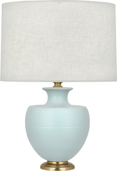 Michael Berman Atlas One Light Table Lamp in Matte Sky Blue Glazed Ceramic w/Modern Brass (165|MSB21)