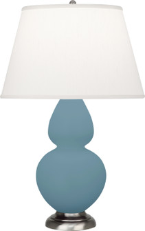 Double Gourd One Light Table Lamp in Matte Steel Blue Glazed Ceramic w/Antique Silver (165|MOB59)