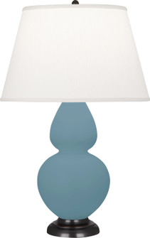 Double Gourd One Light Table Lamp in Matte Steel Blue Glazed Ceramic w/Deep Patina Bronze (165|MOB57)