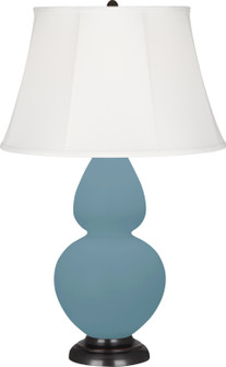 Double Gourd One Light Table Lamp in Matte Steel Blue Glazed Ceramic w/Deep Patina Bronze (165|MOB56)