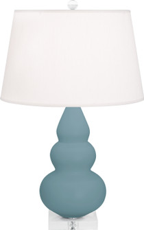 Small Triple Gourd One Light Accent Lamp in Matte Steel Blue Glazed Ceramic w/Lucite (165|MOB33)