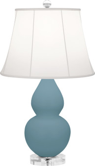 Small Double Gourd One Light Accent Lamp in Matte Steel Blue Glazed Ceramic w/Lucite Base (165|MOB13)