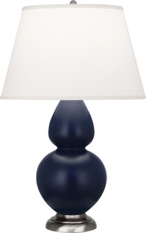 Double Gourd One Light Table Lamp in Matte Midnight Blue Glazed Ceramic w/Antique Silver (165|MMB59)