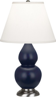 Small Double Gourd One Light Accent Lamp in Matte Midnight Blue Glazed Ceramic w/Antique Silver (165|MMB52)