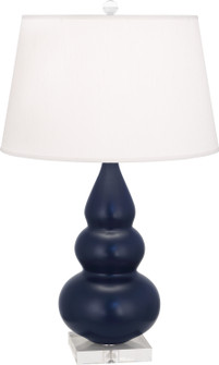 Small Triple Gourd One Light Accent Lamp in Matte Midnight Blue Glazed Ceramic w/Lucite Base (165|MMB33)