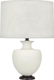 Michael Berman Atlas One Light Table Lamp in Matte Lily Glazed Ceramic w/Deep Patina Bronze (165|MLY22)