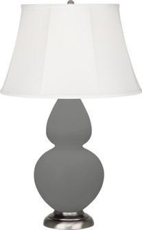 Double Gourd One Light Table Lamp in Matte Ash Glazed Ceramic w/Deep Patina Bronze (165|MCR56)