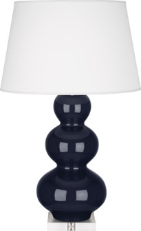 Triple Gourd One Light Table Lamp in Midnight Blue Glazed Ceramic w/Lucite Base (165|MB43X)