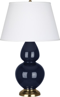 Double Gourd One Light Table Lamp in Midnight Blue Glazed Ceramic w/Antique Brass (165|MB20X)