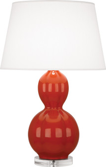 Williamsburg Randolph One Light Table Lamp in Rusty Red Orange Glazed Ceramic w/Lucite (165|DB997)