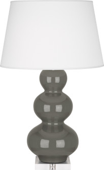 Triple Gourd One Light Table Lamp in Ash Glazed Ceramic w/Lucite Base (165|CR43X)