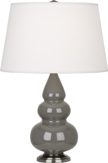 Small Triple Gourd One Light Accent Lamp in Ash Glazed Ceramic w/Antique Silver (165|CR32X)