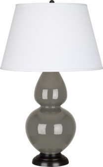 Double Gourd One Light Table Lamp in Ash Glazed Ceramic w/Deep Patina Bronze (165|CR21X)