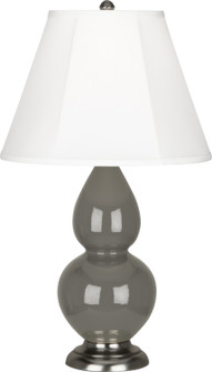 Small Double Gourd One Light Accent Lamp in Ash Glazed Ceramic w/Antique Silver (165|CR12)