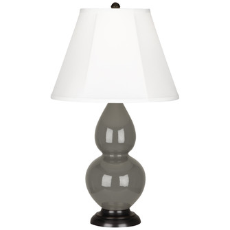 Small Double Gourd One Light Accent Lamp in Ash Glazed Ceramic w/Deep Patina Brinze (165|CR11)