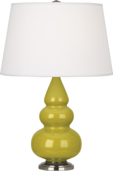 Small Triple Gourd One Light Accent Lamp in Citron Glazed Ceramic w/Antique Silver (165|CI32X)