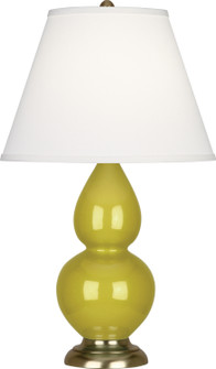 Small Double Gourd One Light Accent Lamp in Citron Glazed Ceramic w/Antique Brass (165|CI10X)