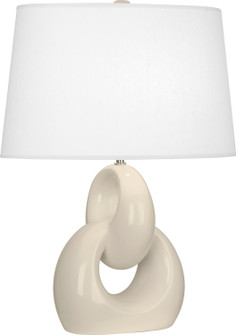 Fusion One Light Table Lamp in Bone Glazed Ceramic w/Polished Nickel (165|BN981)