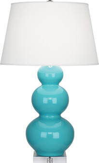 Triple Gourd One Light Table Lamp in Egg Blue Glazed Ceramic w/Lucite Base (165|A362X)