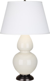 Double Gourd One Light Table Lamp in Bone Glazed Ceramic w/Deep Patina Bronzeed (165|1755X)