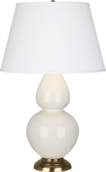 Double Gourd One Light Table Lamp in Bone Glazed Ceramic w/Antique Natural Brassed (165|1754X)