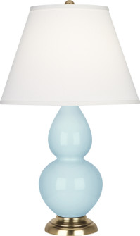 Small Double Gourd One Light Accent Lamp in Baby Blue Glazed Ceramic w/Antique Natural Brass (165|1689X)