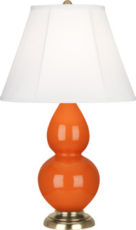 Small Double Gourd One Light Accent Lamp in Pumpkin Glazed Ceramic w/Antique Natural Brass (165|1685)