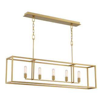 Jolie Five Light Linear Pendant in Brass (90|880542)