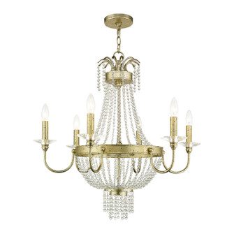 Valentina Six Light Chandelier in Hand Applied Winter Gold (107|51846-28)