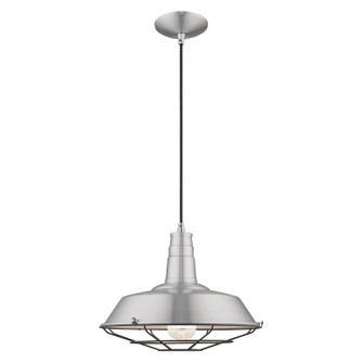 Metal Shade Mini Pendants One Light Mini Pendant in Brushed Aluminum w/ Polished Chromes (107|41184-66)