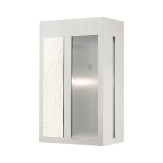 Lafayette One Light Outdoor Wall Lantern in Brushed Nickel w/ Hammered Polished Nickel Panels (107|27413-91)