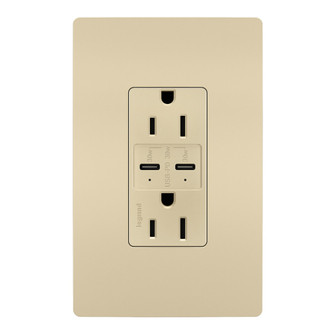 radiant 15A Tamper Resistant Ultra Fast PLUS Power Delivery USB Type C/C Outlet in Ivory (246|R26USBPDI)