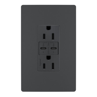 radiant 15A Tamper Resistant Ultra Fast PLUS Power Delivery USB Type C/C Outlet in Graphite (246|R26USBPDGCC6)