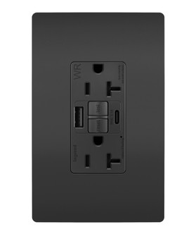 radiant Tamper Weather-Resistant 20A Duplex Self-Test GFCI Receptacles w SafeLock, Type A/C Outlet in Black (246|2097TRWRUSBACBK)