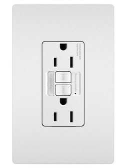 radiant Tamper-Resistant 15A Duplex Self-Test GFCI Receptacles with SafeLock Protection and Night Light in White (246|1597NTLTRW)