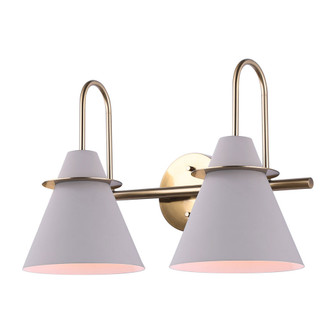 Talia Two Light Vanity in Matte Grey And Gold (387|IVL1076A02MGG)