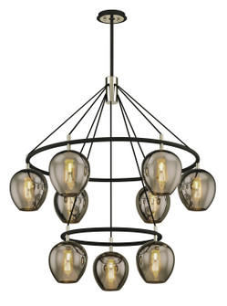 Iliad Nine Light Chandelier in Textured Black & Polish Nickel (67|F6219-TBK/PN)