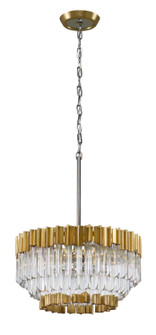 Charisma Five Light Chandelier in Gold Leaf W Polished Stainless (68|220-42-GL/SS)