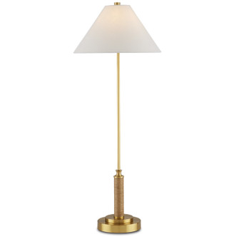 Ippolito Brass Console Lamp One Light Table Lamp in Antique Brass/Natural (142|6000-0874)