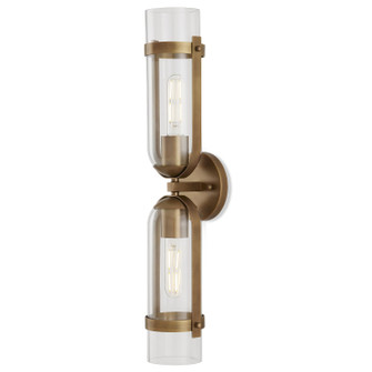 Bonardi Two Light Wall Sconce in Antique Brass/Clear (142|5800-0027)