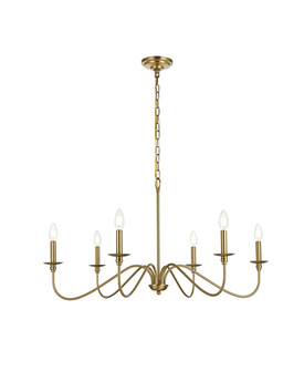 Rohan Six Light Chandelier in Satin Gold (173|LD5006D36SG)