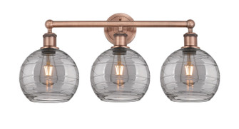 Downtown Urban Three Light Bath Vanity in Antique Copper (405|616-3W-AC-G1213-8SM)