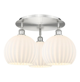 Ballston Three Light Flush Mount in Antique Copper (405|516-3C-AC-G1213-10SM)