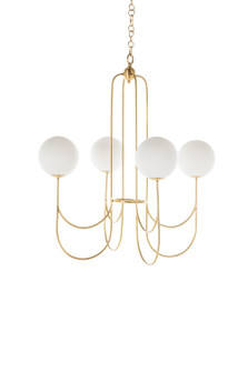 Granville Four Light Chandelier in Brass|Matte Frosted Glass (550|SCH-175019)