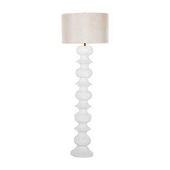 Claudius Floor Lamp in Plaster White/Brushed Copper/Smoky Grey Linen (550|SCH-175010)