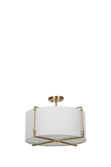 Theresa Two Light Semi-Flush Mount in Matte Bronze|Feather White Linen|White Acrylic (550|SCH-170565)